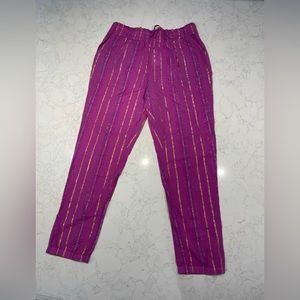 Girls beach pants in shimmer strips